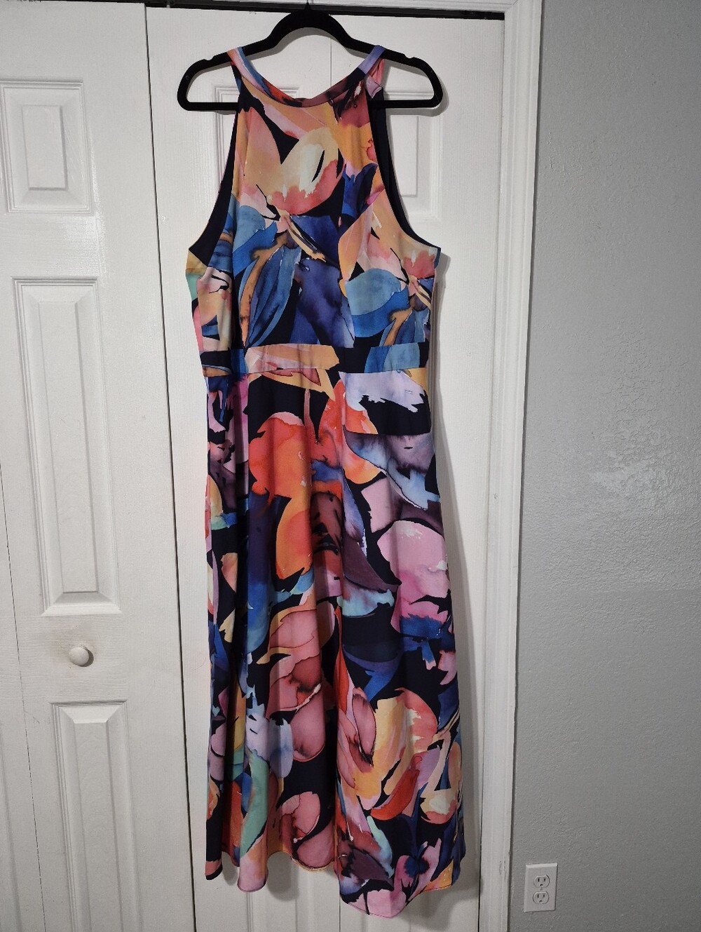 Y2K Abstract Floral Maxi Dress